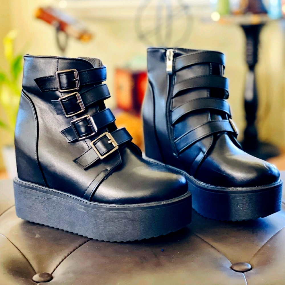 Black Platform booties